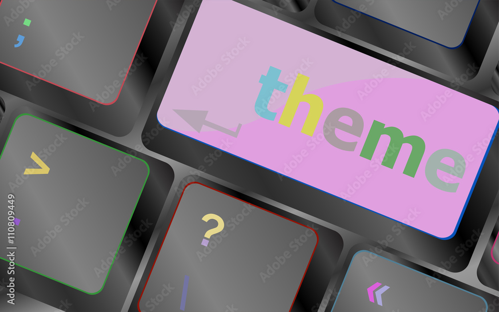 Poster theme button on computer keyboard keys, business concept vector keyboard key. keyboard button. vecto