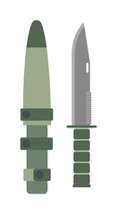 Military knife vector illustration.