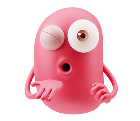 Love Emoticon Face.  3d Rendering.