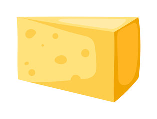 Cheese slice vector illustration.