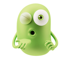 Love Emoticon Face.  3d Rendering.