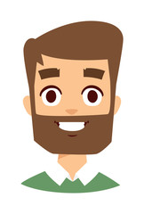 Happy man face vector illustration.