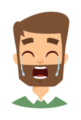 Crying man vector illustration.