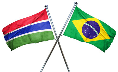 Gambia flag  combined with brazil flag