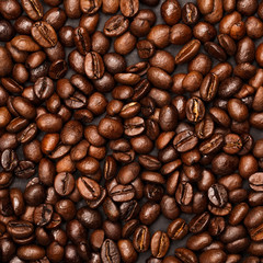 Background made of fresh-roasted coffee beans