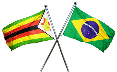 Zimbabwe flag  combined with brazil flag