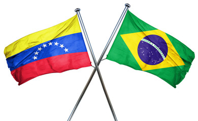 Venezuela flag  combined with brazil flag