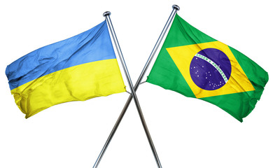 Ukraine flag  combined with brazil flag