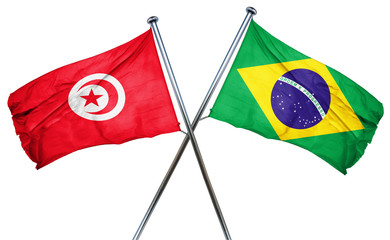 Tunesia flag  combined with brazil flag