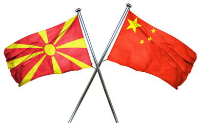 Macedonia flag  combined with china flag