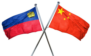 Liechtenstein flag  combined with china flag