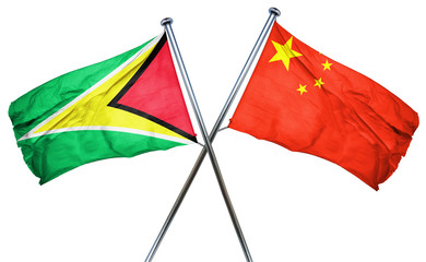 Guyana flag  combined with china flag