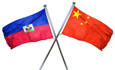 Haiti flag  combined with china flag