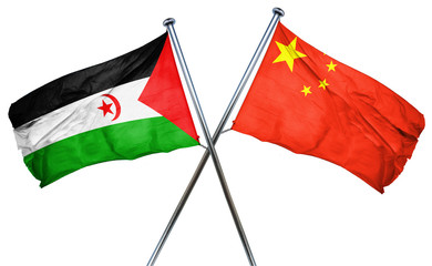 Western sahara flag  combined with china flag