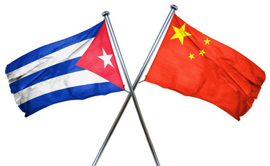 Cuba flag  combined with china flag