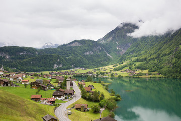 Lakeside village in Switzerland