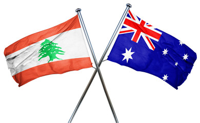Lebanon flag  combined with australian flag