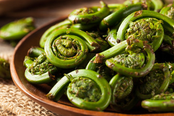 Raw Organic Green Fiddlehead Ferns