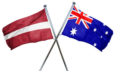 Latvia flag  combined with australian flag