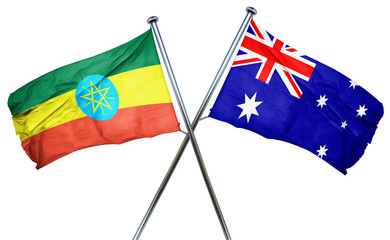 Ethiopia flag  combined with australian flag