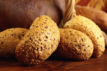 Buns with sesame seeds