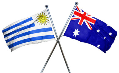Uruguay flag  combined with australian flag