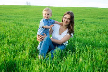 Smiling child with mother