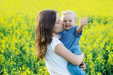 Smiling child with mother