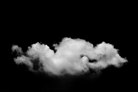 White cloud on black isolated