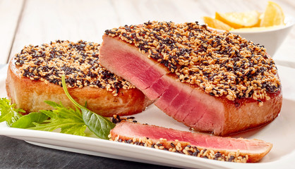 Roasted Tuna Steaks with Sesame Seed Crust