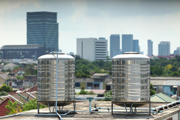 Two water tank made from stainless steal.