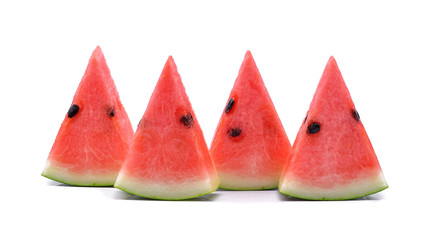 Slice of watermelon on white background