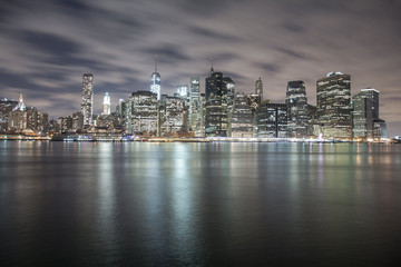 Fototapeta na wymiar View on night Manhattan, New York
