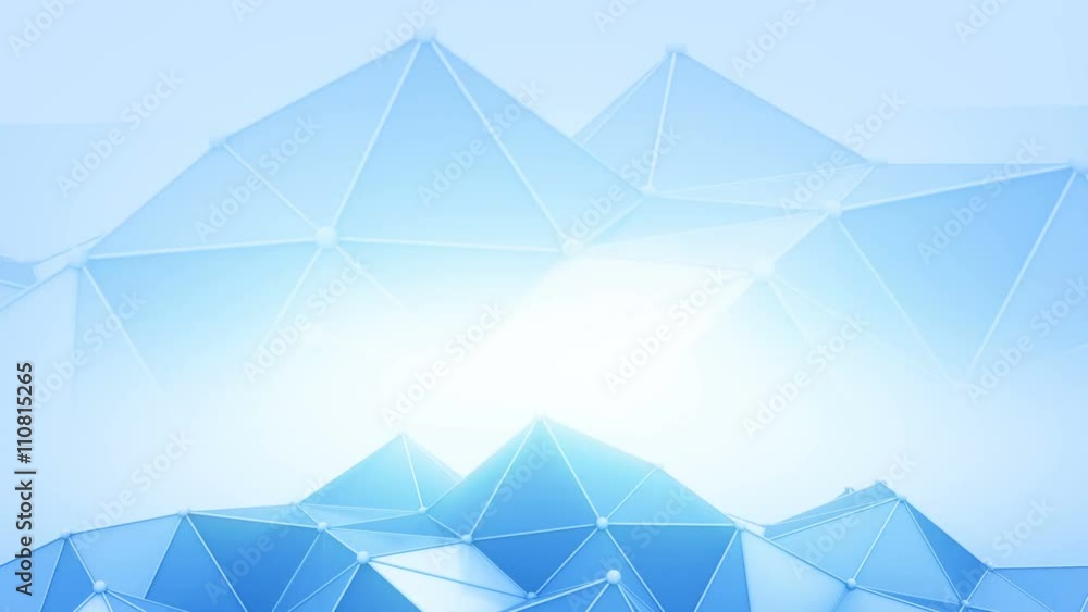 Poster blue polyonal futuristic contruction. semless loop 3d render background. 4k uhd (3840x2160)