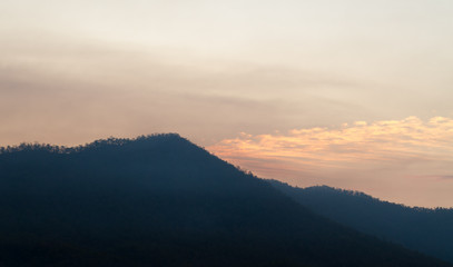 sky silhouette ,Chiang Rai ,North Thailand in January time