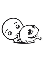 2 buddies couple love couple face head sweet cute little baby child snake comic cartoon kawaii