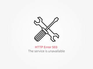 Error 503 page layout vector design. Website 503 page unavailable creative concept. Http 503 page (service is unavailable) creative design. Modern 503 page not found concept.