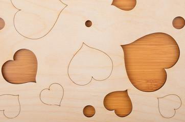 Heart on wooden background