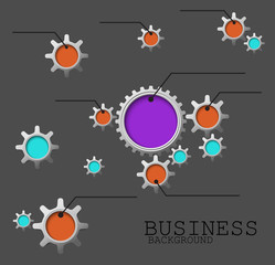 Obraz premium Infographic Design Template With Gears And Cogs black dark