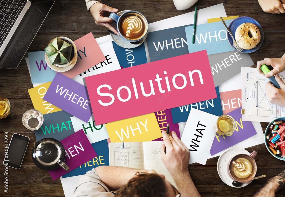 Poster solution solving problem success theory concept