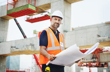 Construction Worker Planning Constractor Developer Concept