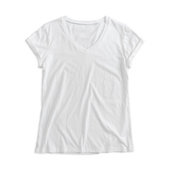White blank T-shirt isolated on white background.