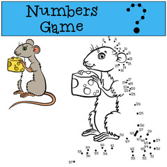 Numbers game. Little cute mouse.