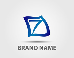 Number 7 logo. Vector logotype design.

