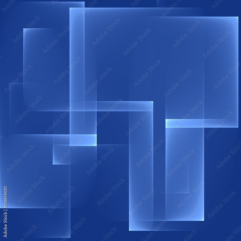 Poster abstract background pattern. bright blue rectangles. cubism style. digital art.