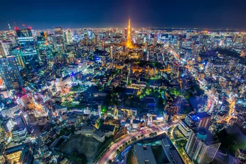 Fotobehang Tokyo Tower, Tokyo, Japan.. © Chanwit