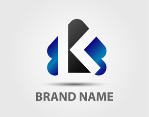 Letter K logo icon design template elements. Vector color sign
