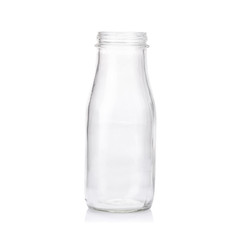 empty liquor bottle on a white background