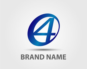Logo number 4 vector design template
