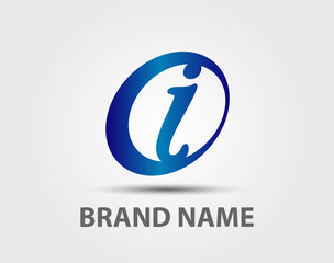 letter I logo icons design template elements
